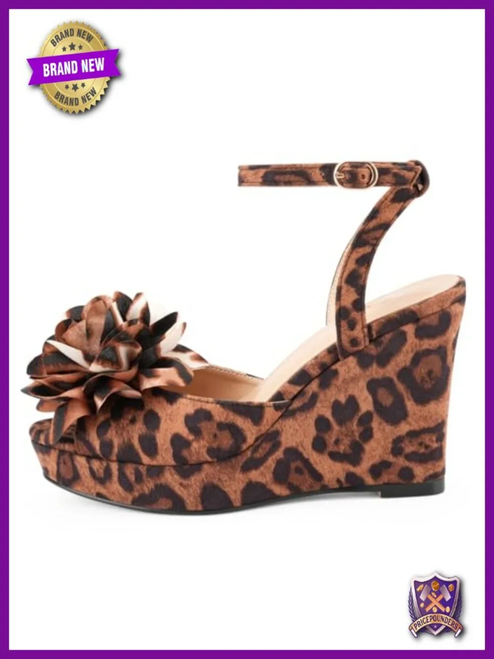 Platform Wedge Sandals Peep Toe Criss-Cross Ankle Strap Faux Leather Wedge